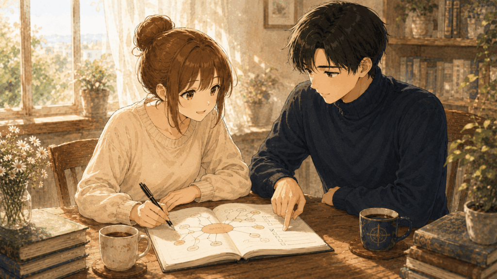 夢ノートを見ながら夢を具体的な行動へつなげるうみとしい