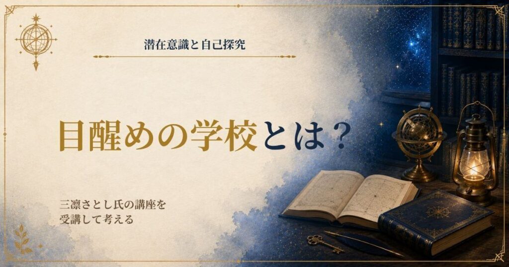三凛さとしの目醒めの学校の受講体験と教材レビューを紹介するアイキャッチ画像