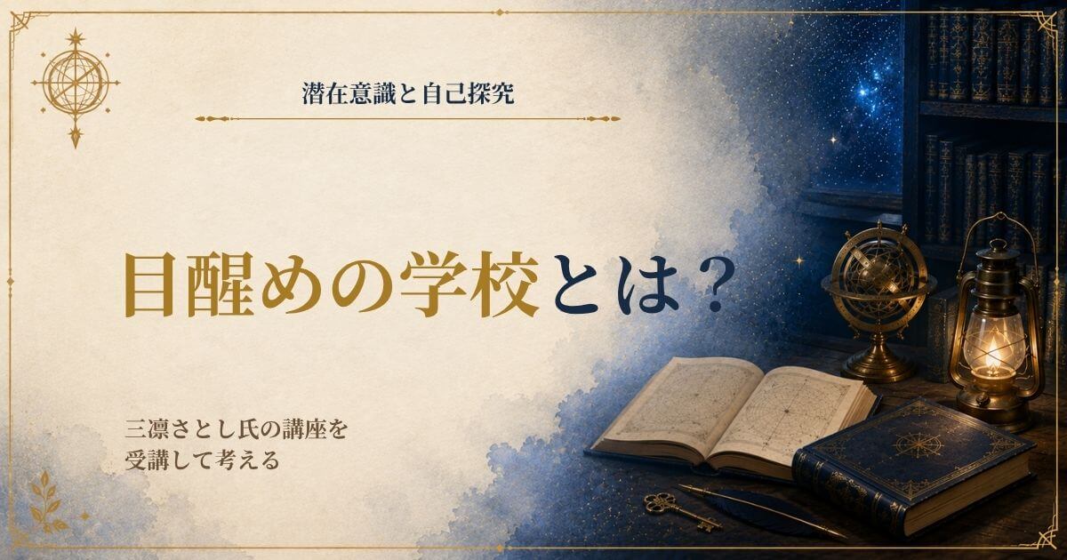 三凛さとしの目醒めの学校の受講体験と教材レビューを紹介するアイキャッチ画像